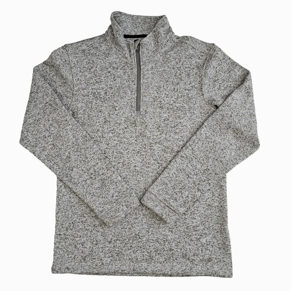 ZYIA Active (Mens Small) Cabin 1/4 Zip Fleece Pullover Sweater Long Sleeve Tan